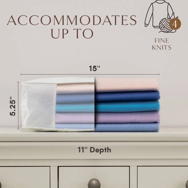 Luxury Organic Cotton Sweater Storage Bag: Fits 4 Knits