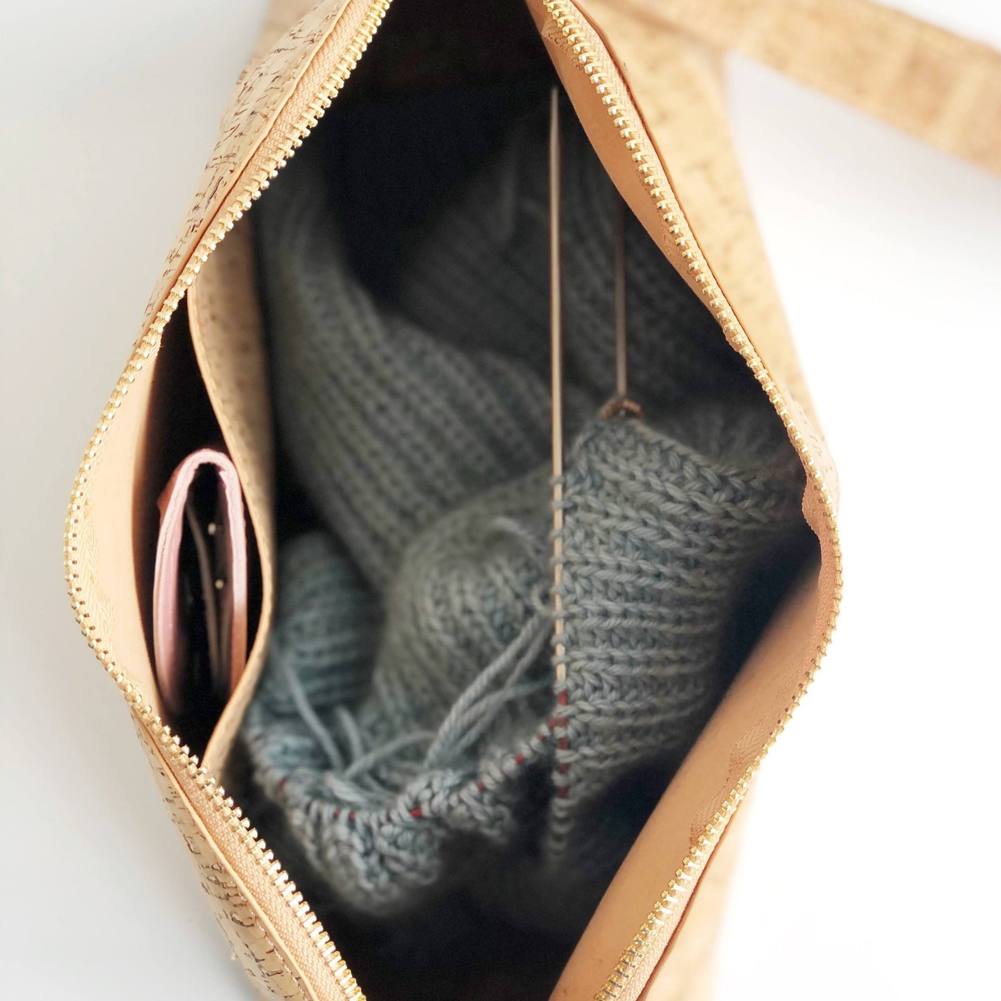 Cork Project Bag with Strap