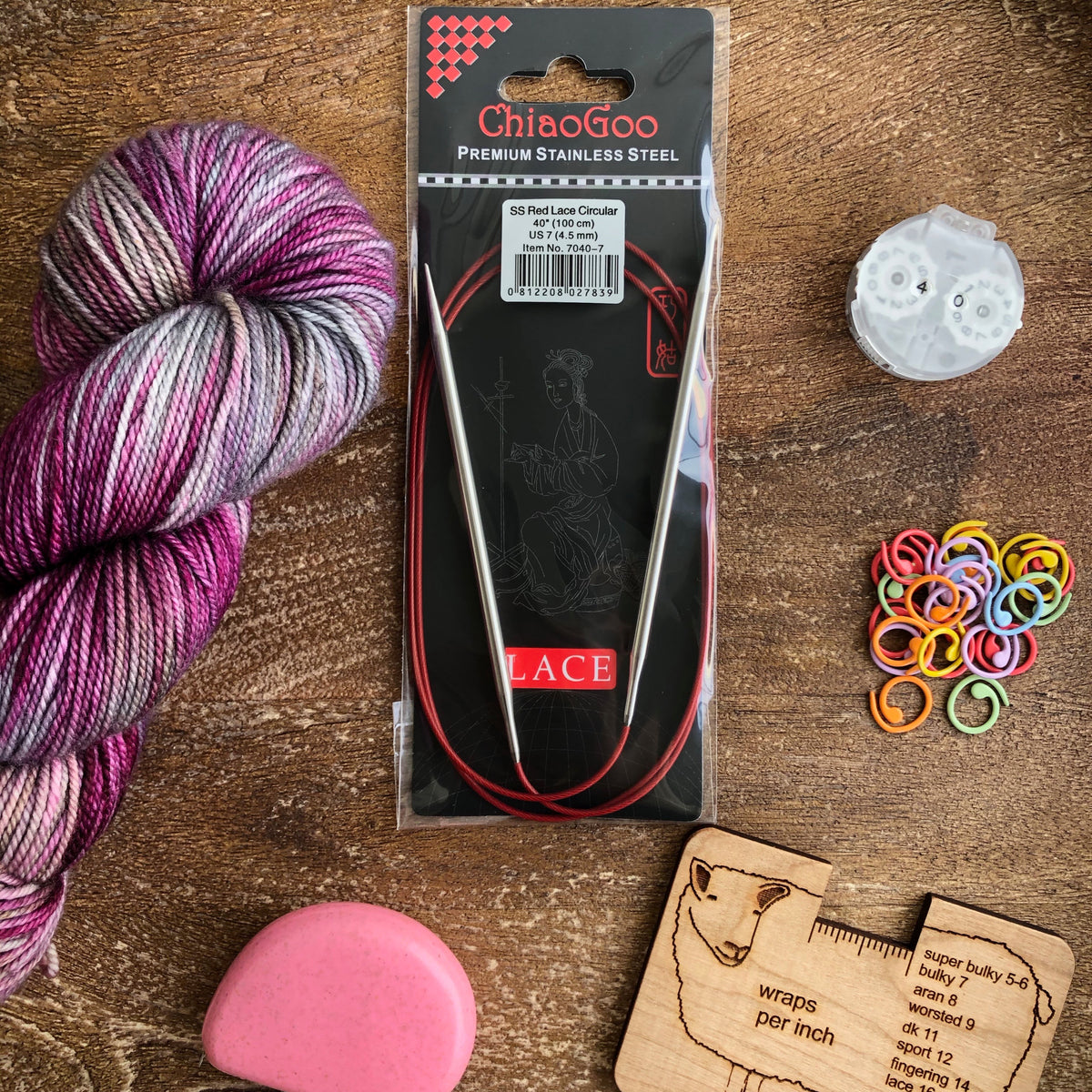 ChiaoGoo Red Circular Knitting Needles 9 inch -Size 6/4mm