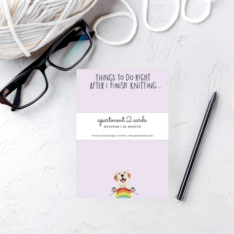 Things To Do Right After I Finishing Knitting Note Pad