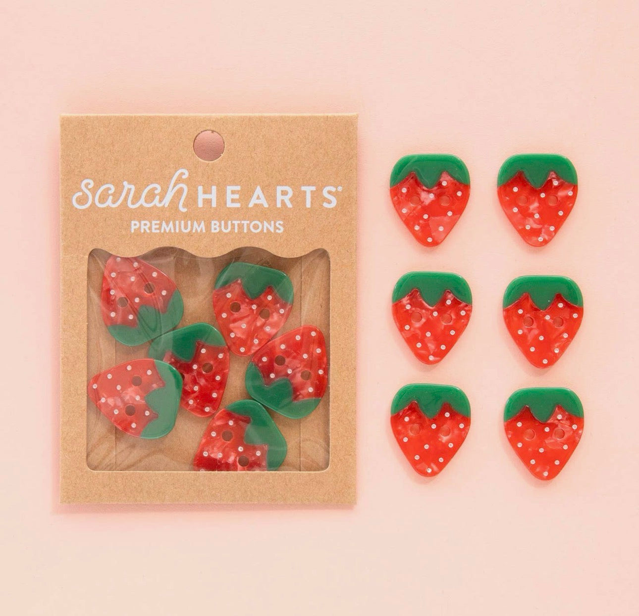 Sarah Hearts Buttons - 1" (pack of 10)
