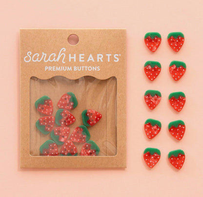 Sarah Hearts Buttons - 5/8" (pack of 10)