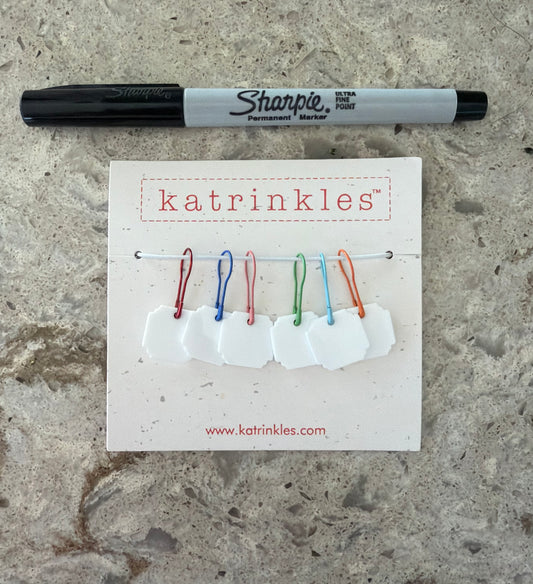 Write On / Wipe Off Stitch Marker Set of 6