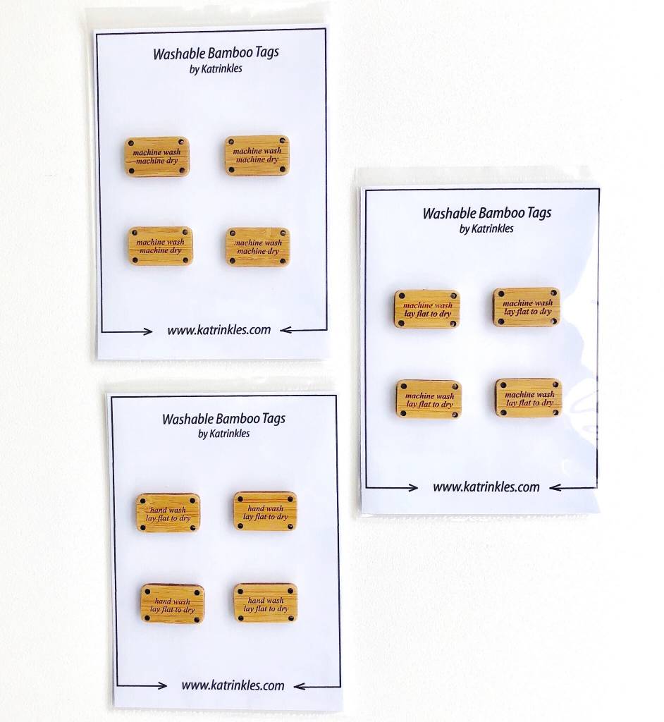 Washing Instruction Tags - Card of 4